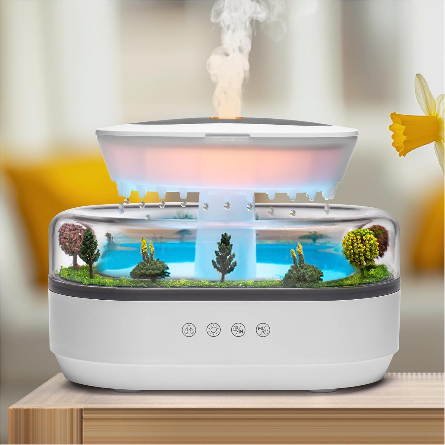 Essential oil humidifier with relaxing sounds