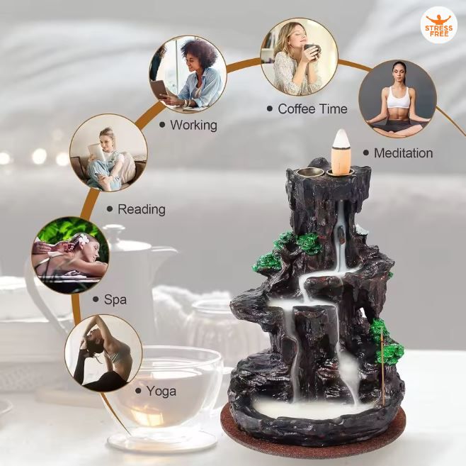 Waterfall incense burner