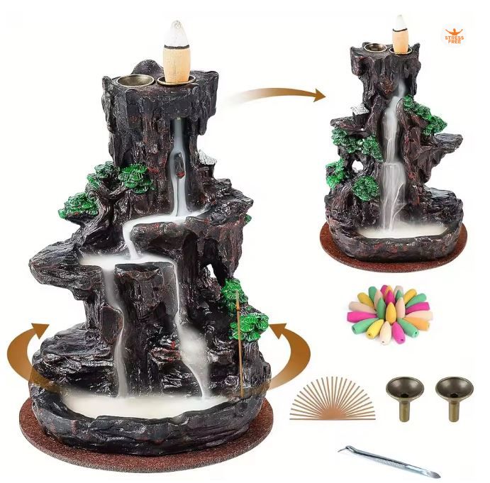 Waterfall incense burner